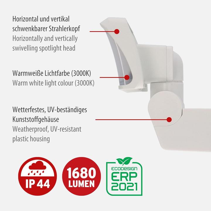 Produktbild Brennenstuhl LED Strahler WS 2050 W, 1680lm, IP44, weiss (1680 lm)