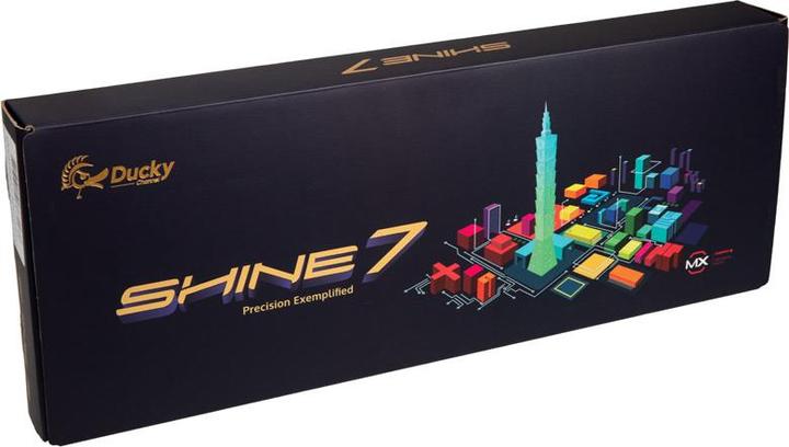 Actual product image Ducky Shine 7 PBT Gaming Keyboard, MX-Speed-Silver, RGB LED - blackout (US) (US, Cable)