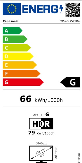 Etichetta energetica Panasonic TX-48LZW984 (47.64", OLED, 4K)