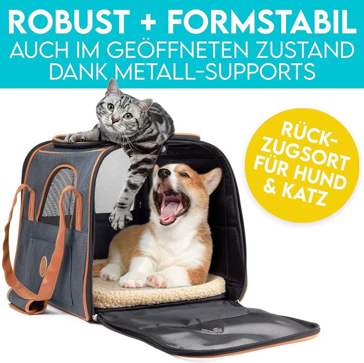 Produktbild Hund ist König Hundetasche (Hund, Katze, Abschliessbar, Atmungsaktiv, Reflektoren, Faltbar)