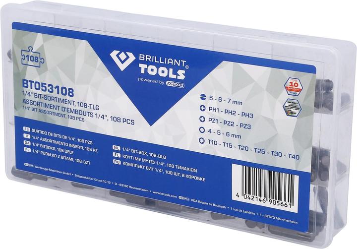 Actual product image Brilliant Tools Bit assortment, 108 pcs (Allen screw, Screw slot)