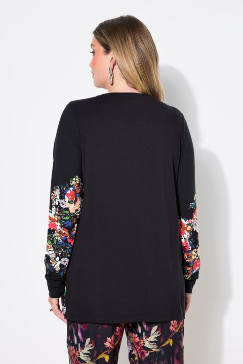 Immagine prodotto Miamoda T-Shirt, Classic Fit, Blüten-Motiv, Langarm (48)