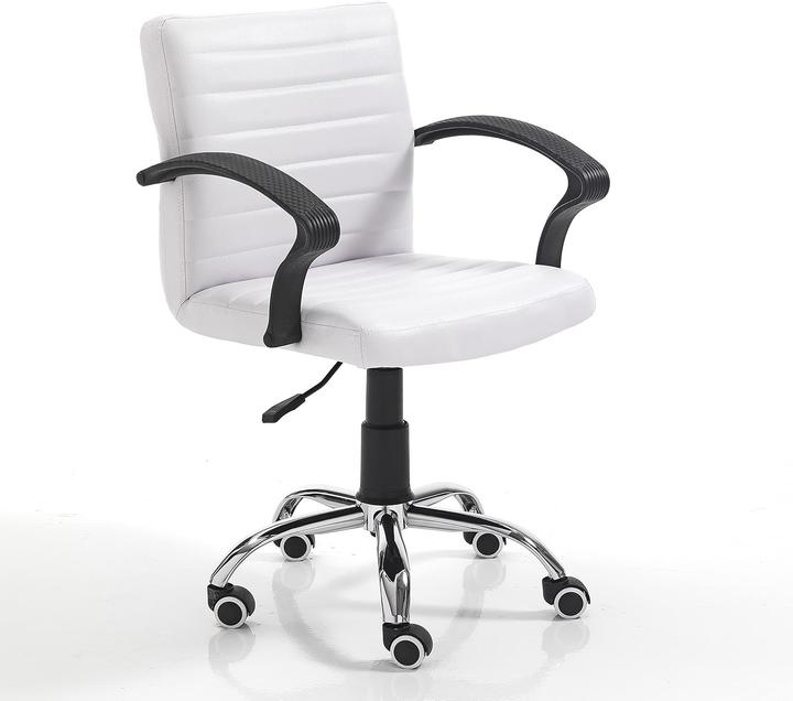 Image du produit Tomasucci Fauteuil de bureau en similicuir blanc, design universel (45 - 55 cm)