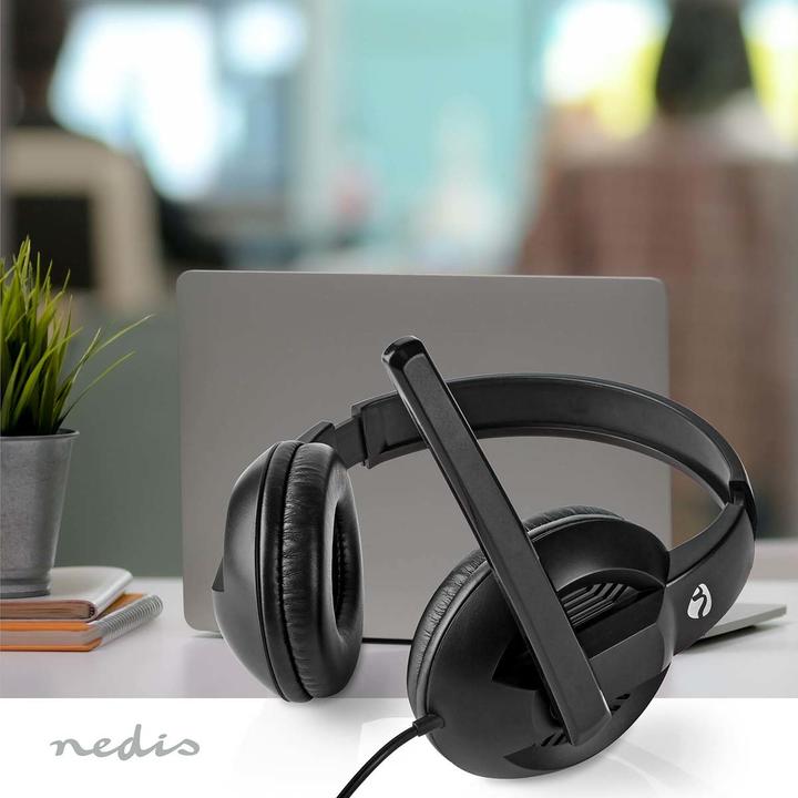 Immagine prodotto Nedis Cuffie per PC Over-Ear - Nero (Cablato, USB-A, Team Microsoft, Zoom)
