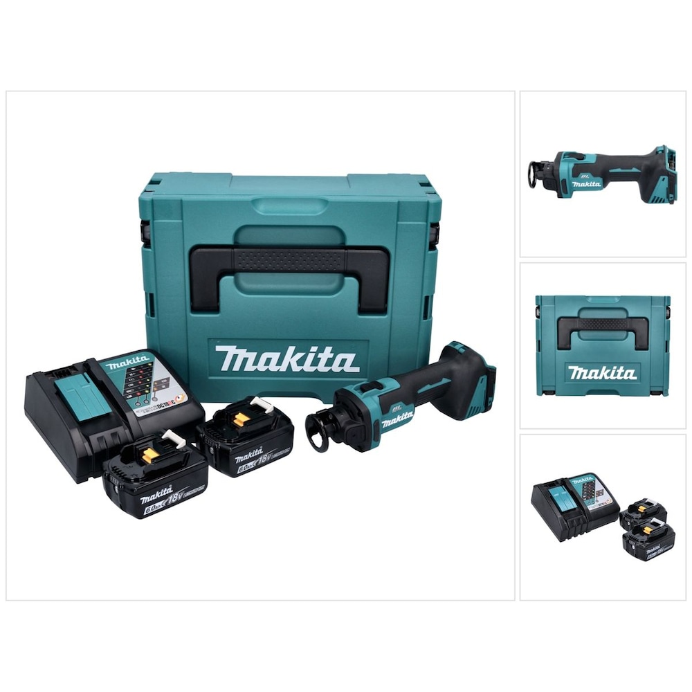 Makita, Spezialsäge, DCO 181 RGJ Akku Rotationsschneider 18 V 32000 U/min Brushless + 2x Akku 6,0 Ah + LadegerÃ¤t