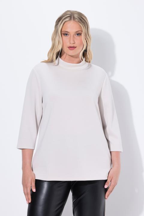 Actual product image Ulla Popken Decorative Button 3/4 Sleeve Sweatshirt (58)