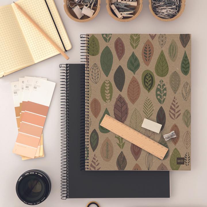 Image du produit Maul ECO Design NB4 ECOLEAVES Recycle HOR 80 farbig (A4, À rayures, Couverture rigide)