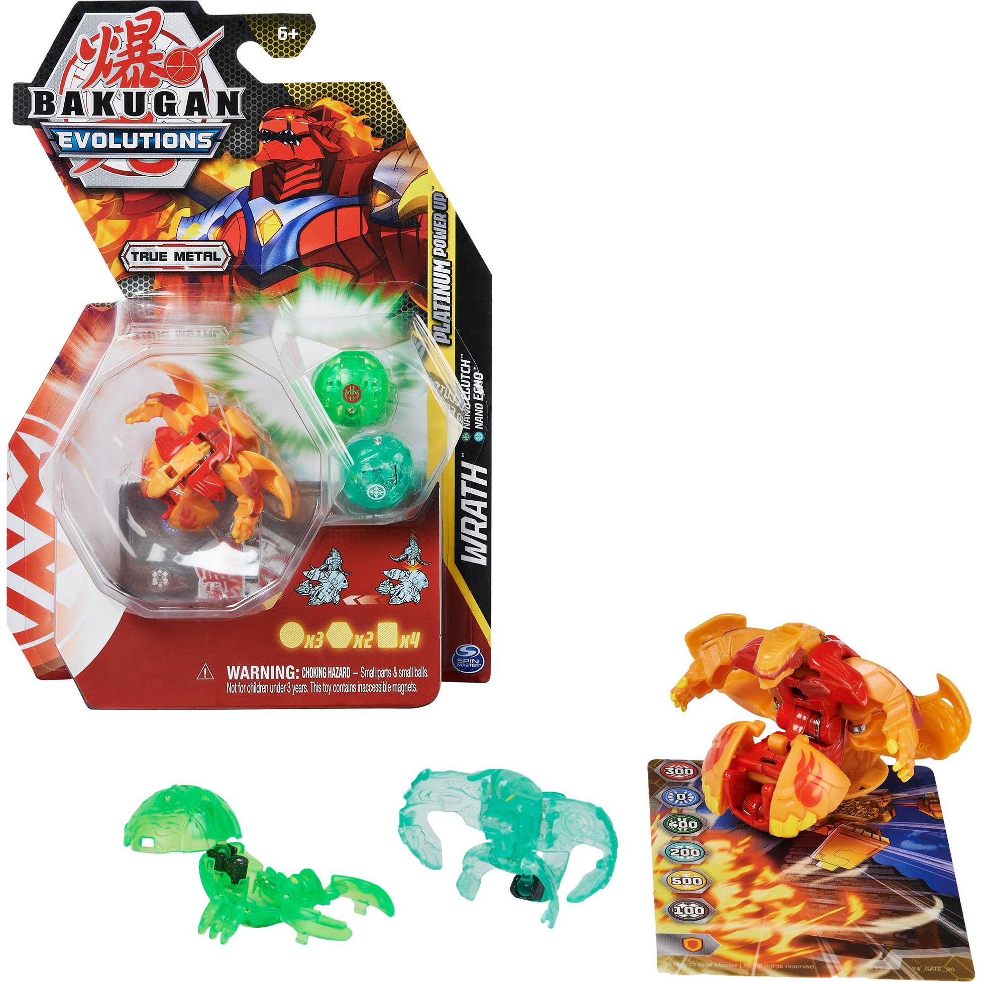 Spin Master Bakugan Evolutions, Wrath mit Nano Echo und Clutch Platinum Power Up