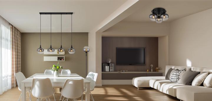 Actual product image Globo Ceiling light Maxy black matt 3xE27 (E27)