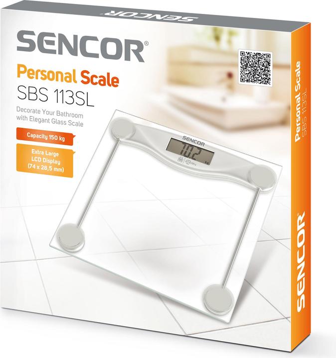 Immagine prodotto Sencor SBS 113SL Bilancia pesapersone Rettangolo elettronico (150 kg)