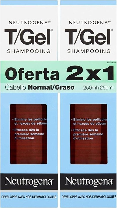 Actual product image Neutrogena Gel Shampoo Fat Dandruff (2 x 250 ml) (500 ml, Liquid shampoo)