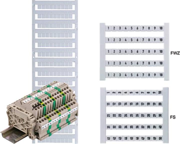 Actual product image Weidmüller Terminal marking ws RM=6.5mm 1-50 vert 0468260001