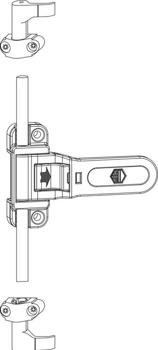 Actual product image Maco RUSTICO bar shutter latch without locking pin plates, black