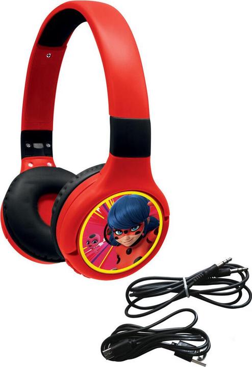 Produktbild Lexibook Miraculous Kopfhörer für Kinder, 2 in 1 Bluetooth und Kabelanschluss, faltbar, Lautstärkebegrenzung