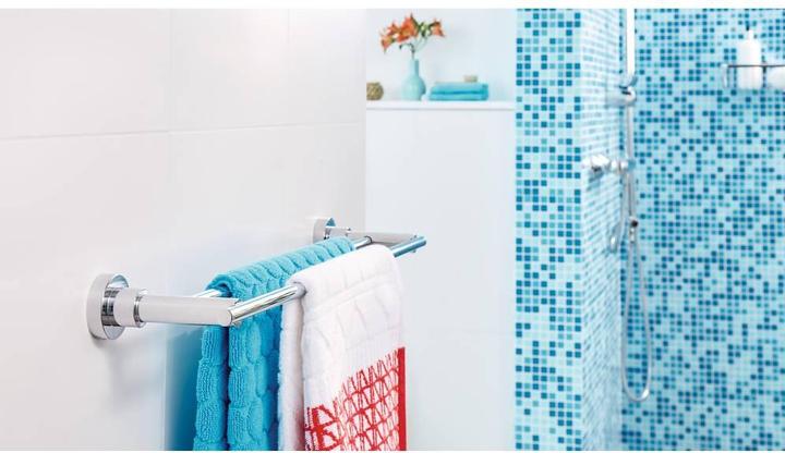 Actual product image tesa LUUP bath towel rail with two arms incl. adhesive solution without drilling