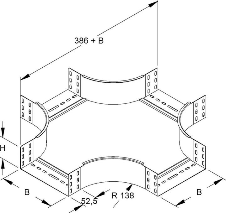 Produktbild Niedax NIE RKS 85.600 Kreuzung 85x602 mm m.ungelochten Seitenholmen bandverzinkt (8.50 cm)