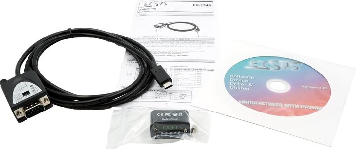Actual product image Exsys GmbH USB 2.0 C connector to serial RS-422/485 cable (FTDI chip) (1.80 m)