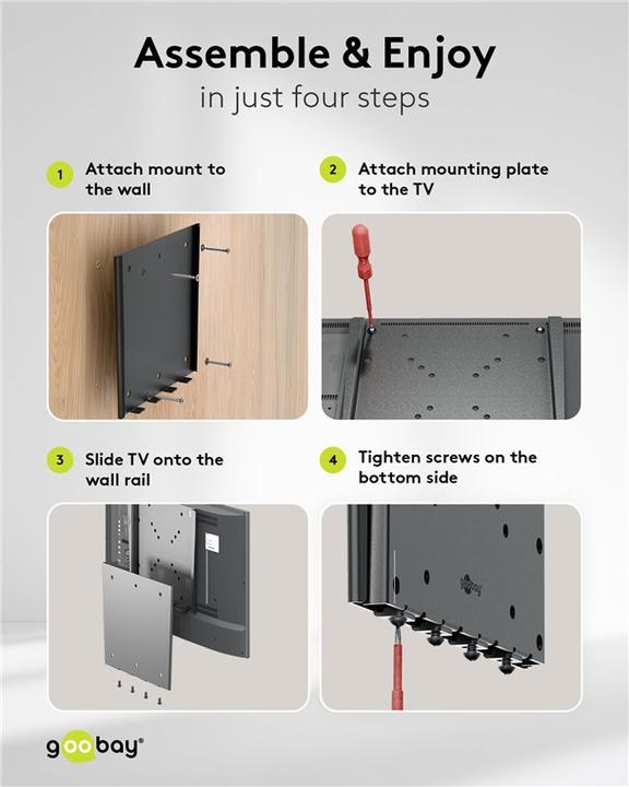 Image du produit Goobay Support TV mural Caravan FIXED S (Mur, 30 kg, 13" - 27")