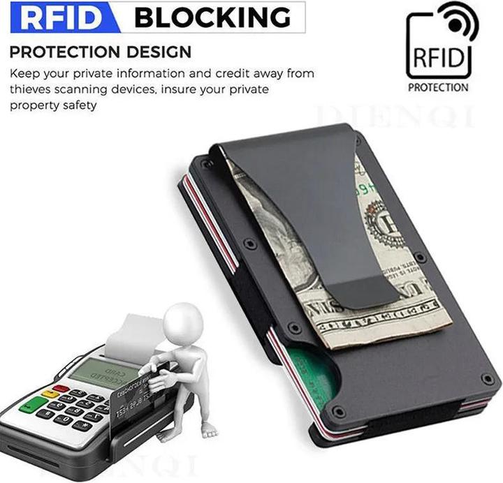 Produktbild Only-Bags.Store Schlanke Brieftasche Vordertasche RFID-Blockierung Minimalistische Brieftasche Metall Brieftasche