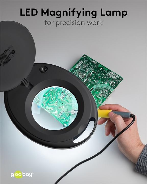 Produktbild Goobay LED-Klemm-Lupenleuchte, 8 W, schwarz (650 lm)