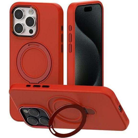 Mercury MagSafe Stand Silicone iPhone 15 Plus / 14 Plus 6,7" czerwony /red (Apple iPhone 15 Plus), Smartphone Hülle, Rot