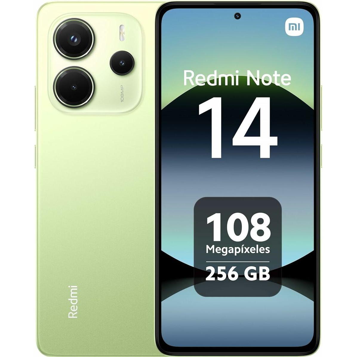 Xiaomi Redmi Note 14 (256 GB, Lime Green, 6.67", Hybrid Dual SIM, 4G), Smartphone, Grün
