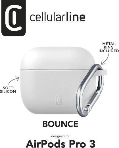 Produktbild Cellularline CELLULAR LINE Bounce Case AirPods Pro 3 Tasche (Weiss (Ladecase Hülle)