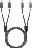 Actual product image Goobay Stereo RCA cable, 2 m, Sharkskin Grey (2 m, Cinch)