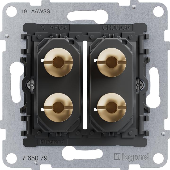 Legrand SEANO Connessione per altoparlanti a 2 vie, inserto, prese da 4 mm, prese in ottone placcato oro