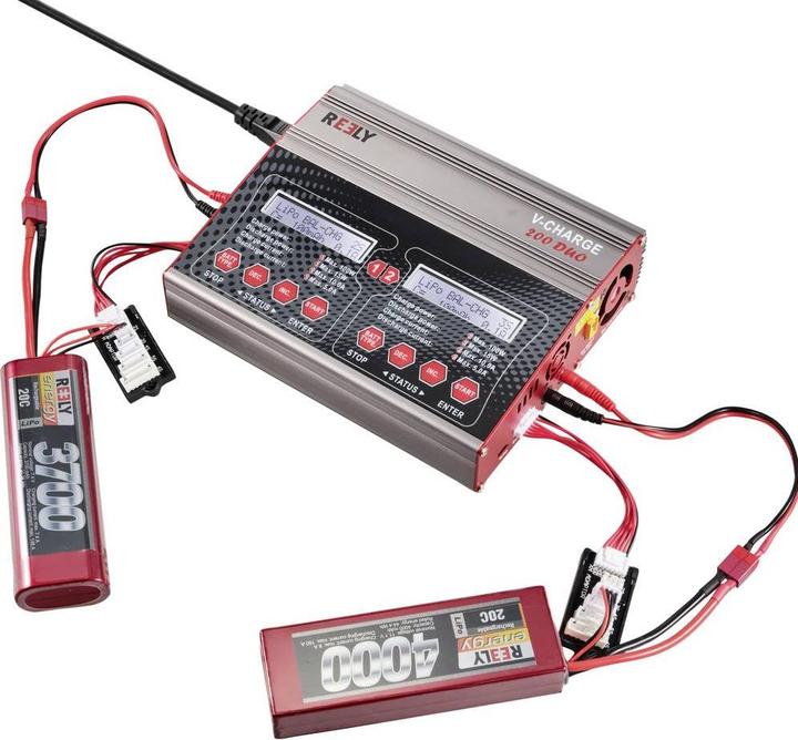 Image du produit Reely V-Charge 200 Duo Chargeur multifonction pour modélisme 12 V, 230 V 10 A NiMH