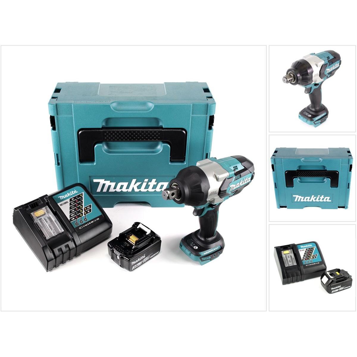 Makita, Bohrmaschine + Akkuschrauber, DTW 1001 RF1J Akku Schlagschrauber 18V 3/4“ 1050Nm Brushless + 1x Akku 3,0Ah + Lad...
