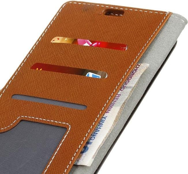 Produktbild MU Classic Leder Hülle mit Kreuzmuster (Huawei Y6 (2017), Huawei Y5 (2017))