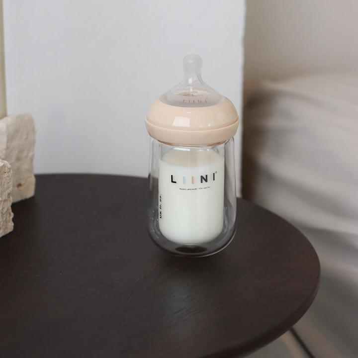 Actual product image Liini Double glass with breast structure teat (120 ml)