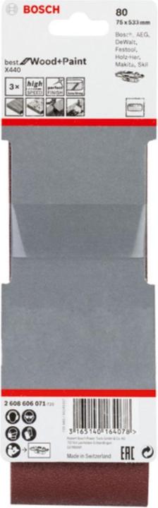 Produktbild Bosch Professional Zubehör PRO X440 Schleifband, 75 x 533 mm, G80 (80)