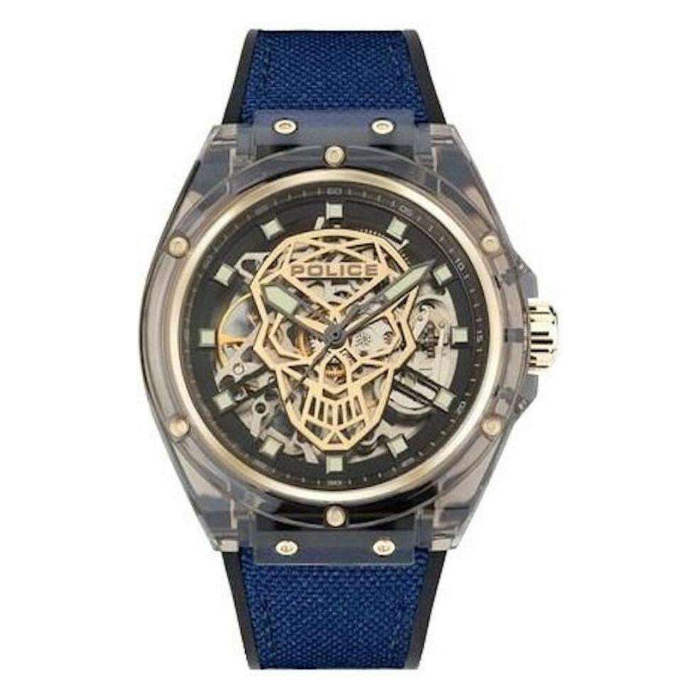 Police, Horloge, Men's Watch PEWGR1592403 (Ã˜ 44 Mm), Transparant, Grijs, Blauw, (44 mm)