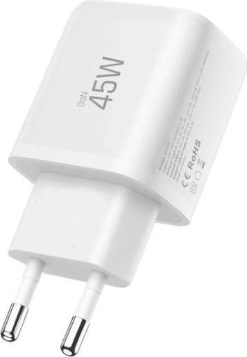Image du produit Tech-Protect NCA45W-GAN 2-PORT NETZLADEGERÄT PD 45W / QC3.0 WEISS (45 W, 2 ports)