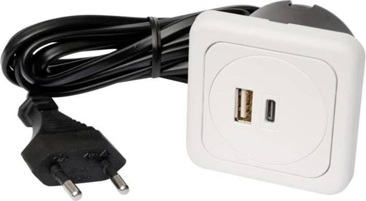 Produktbild interBär Doppel-Usb-A/C Ladesteckdose, Weiss