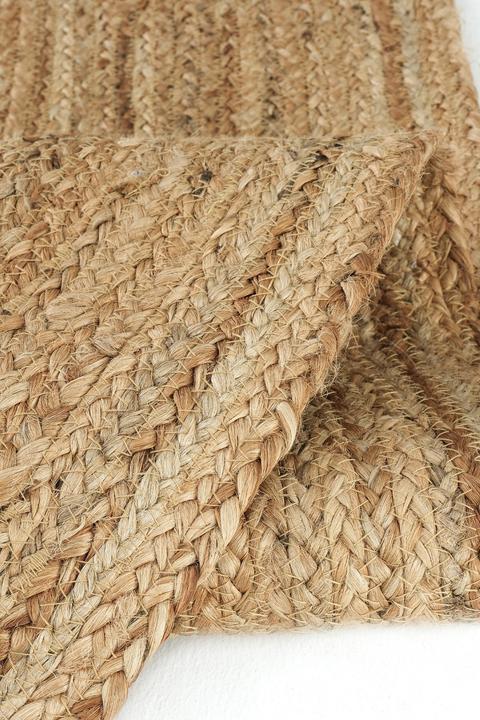 Produktbild Conceptum Hypnose Vime 100% JUTE Rectangular Oak|Beige Jute Underside Knitting Pattern Handmade Weaving (80 x 150 cm)