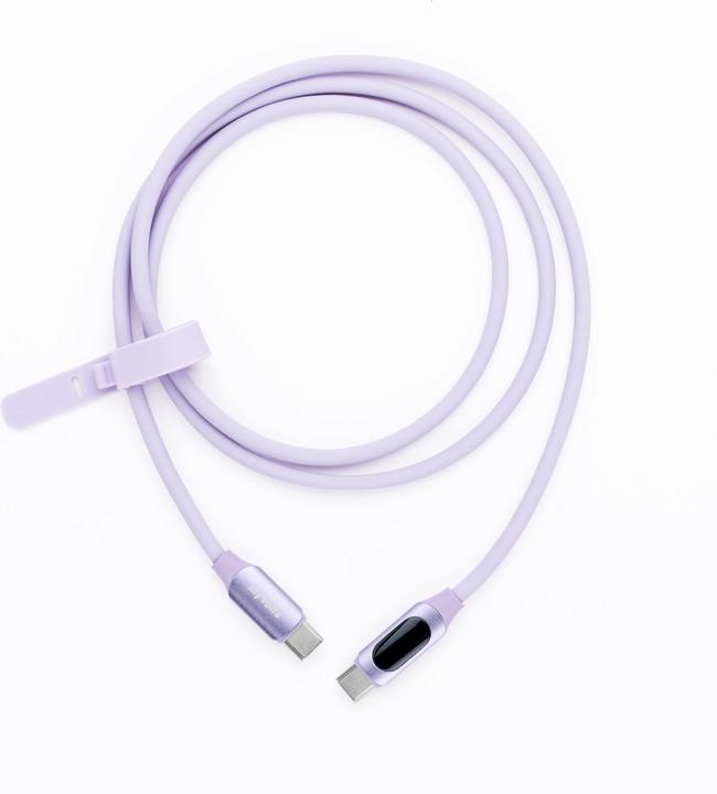 Produktbild MyVolts PDCCCPU - Step Up USB-C to USB-C PD Cable with LCD Power Meter, Jellybean Purple