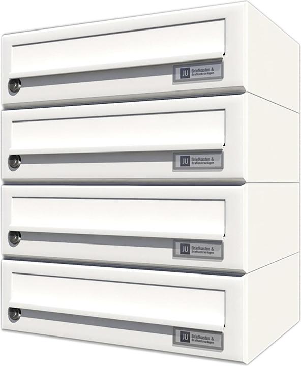 Actual product image Junie JU in-house mailbox system, 4-part, 375 x 440 x 280 mm, steel white RAL 9016