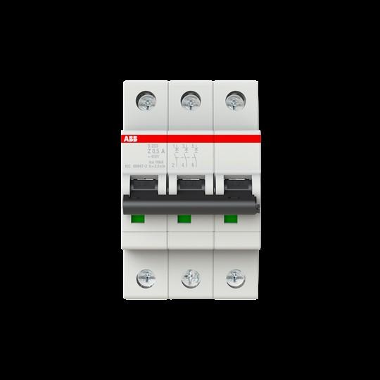Actual product image ABB S203-Z0.5 Automatic circuit breaker 0.5A per M compact 3-pole