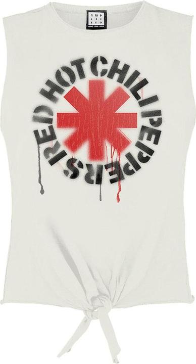Actual product image Amplified Womens/Ladies Stencil Asterix Red Hot Chili Peppers Vintage Crop Top (L)