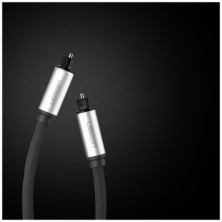 Productafbeelding Ugreen AV108 Toslink audio optische kabel, gevlochten aluminium, 2m (zilver) (2 m, TOSLINK)
