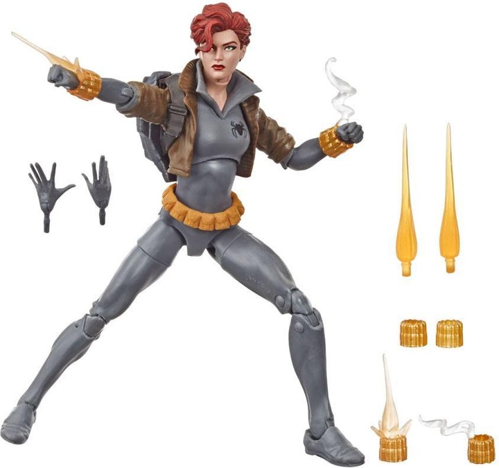 Actual product image Hasbro Marvel Legends Series Action Figure Black Widow Grey Suit