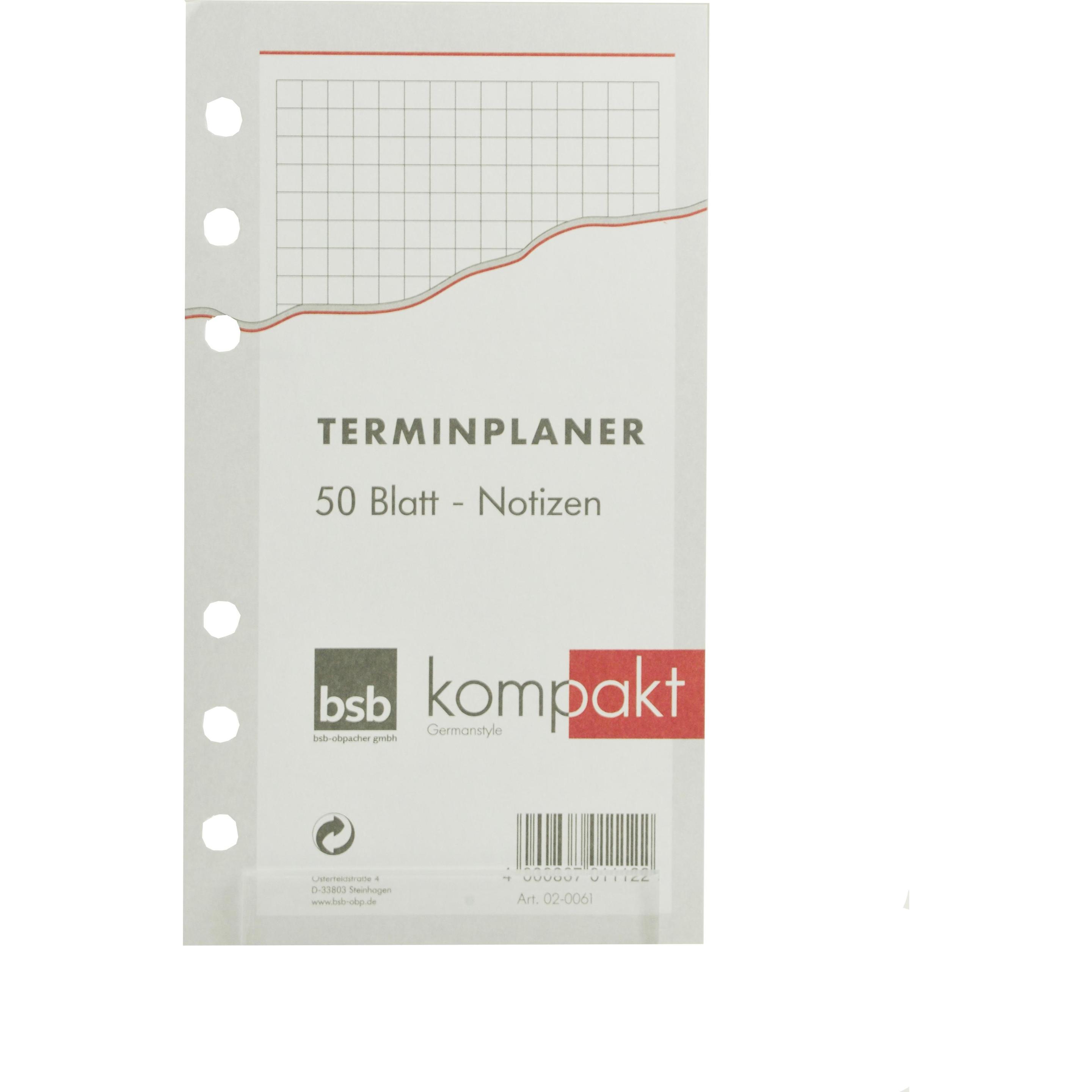 Thumbnail - Obpacher, Kalender, Notizen 50 Bl A6 kariert Kompakt (A6)