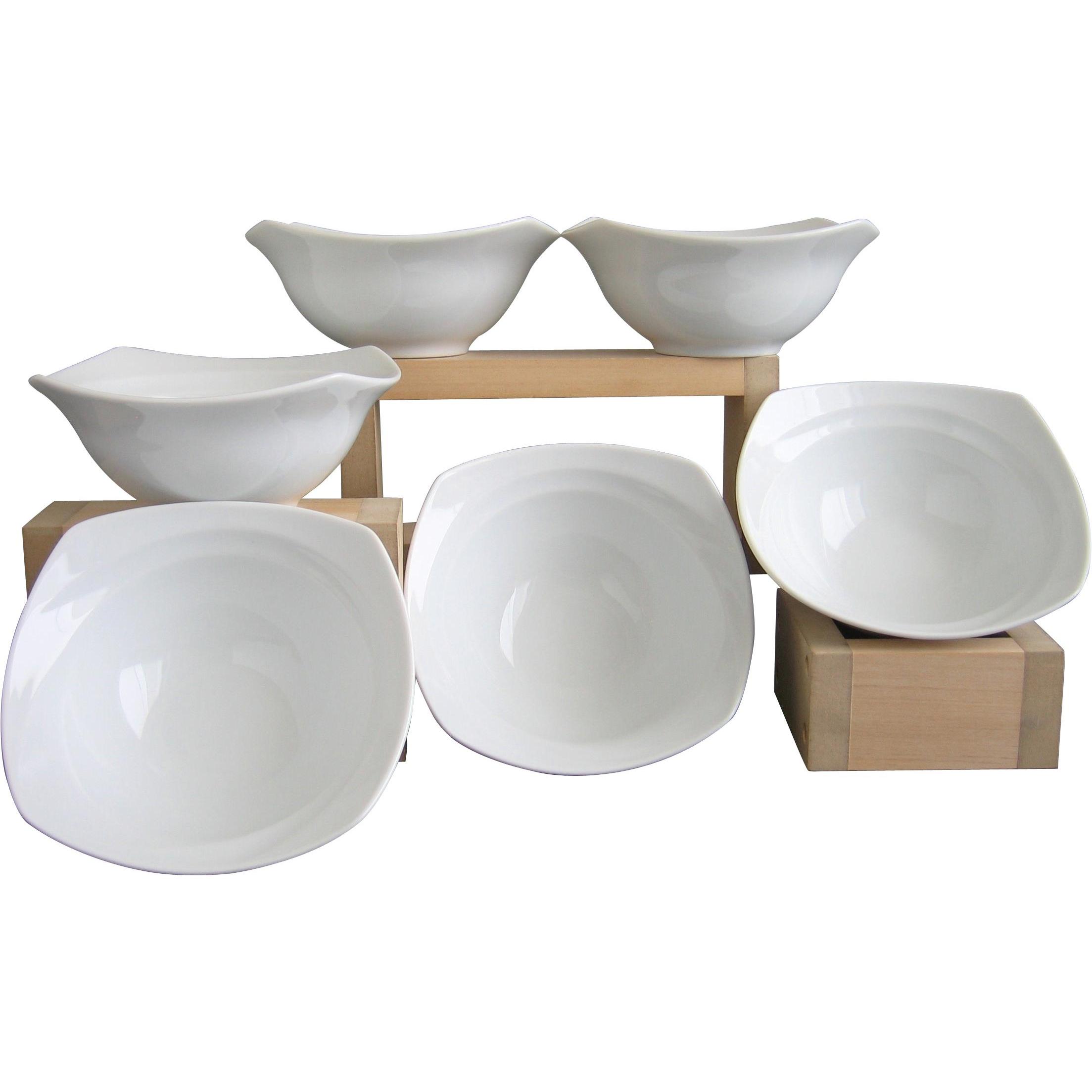 CreaTable Celebrazione: Set di 6 Ciotole e Scodelle, Colore Bianco