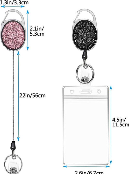 Image du produit Werkstein Anti-Lost Key-Bak 2er Set Schlüsselanhänger mit Gürtelclip/Kartenhalter Glitzer
