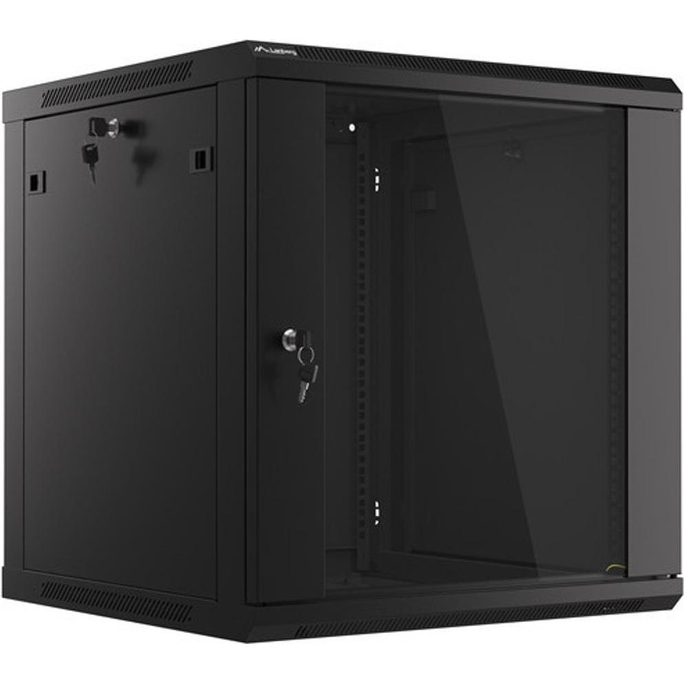 Lanberg WF01-6612-10B Rack 12U Wandmontiertes Regal Schwarz (12 HE, 19 Zoll Rack), Serverschrank, Schwarz