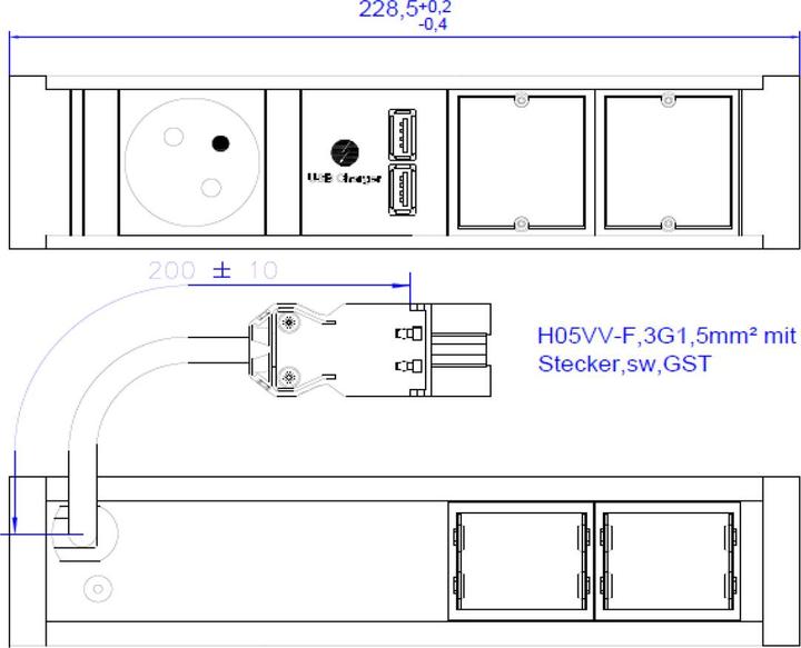 Image du produit Bachmann VENID 1x UTE 1x Chargeur USB (1x, CEE 7/3, PECO 7/5)