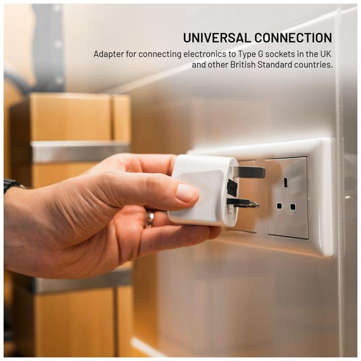 Actual product image Fixed UK Adapter, white